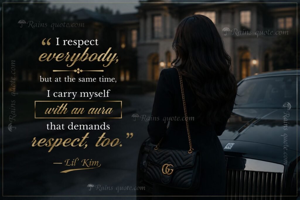 “I respect everybody, but at the same time, I carry myself with an aura that demands respect, too.”