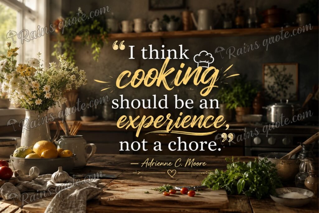 “I think cooking should be an experience, not a chore.”