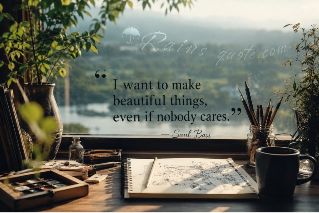 “I want to make beautiful things, even if nobody cares.” 