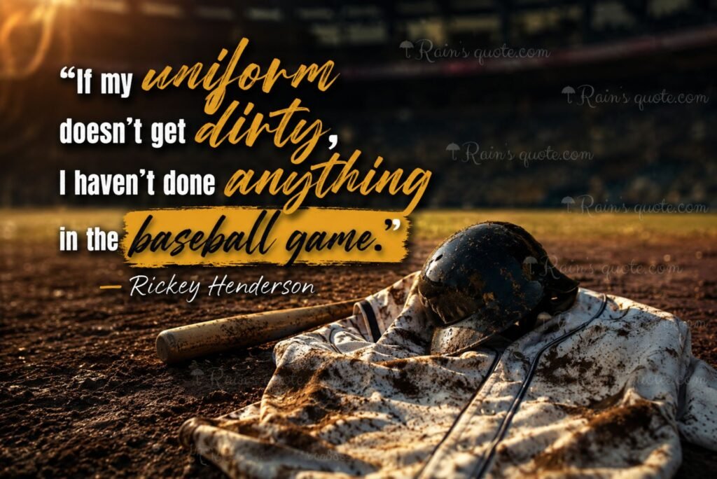 “If my uniform doesn't get dirty, I haven't done anything in the baseball game.”