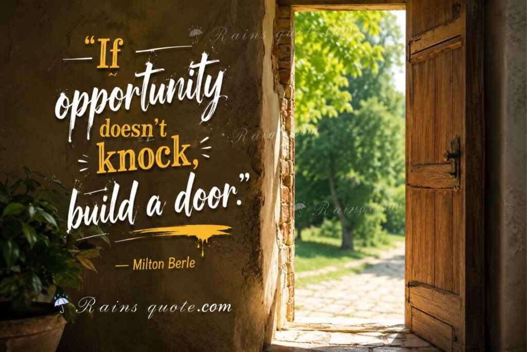“If opportunity doesn't knock, build a door.”