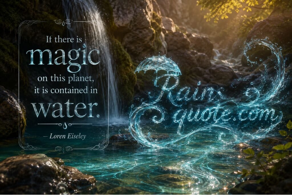“If there is magic on this planet, it is contained in water.”