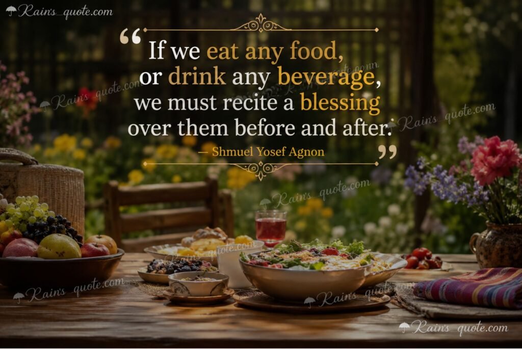 “If we eat any food, or drink any beverage, we must recite a blessing over them before and after.”