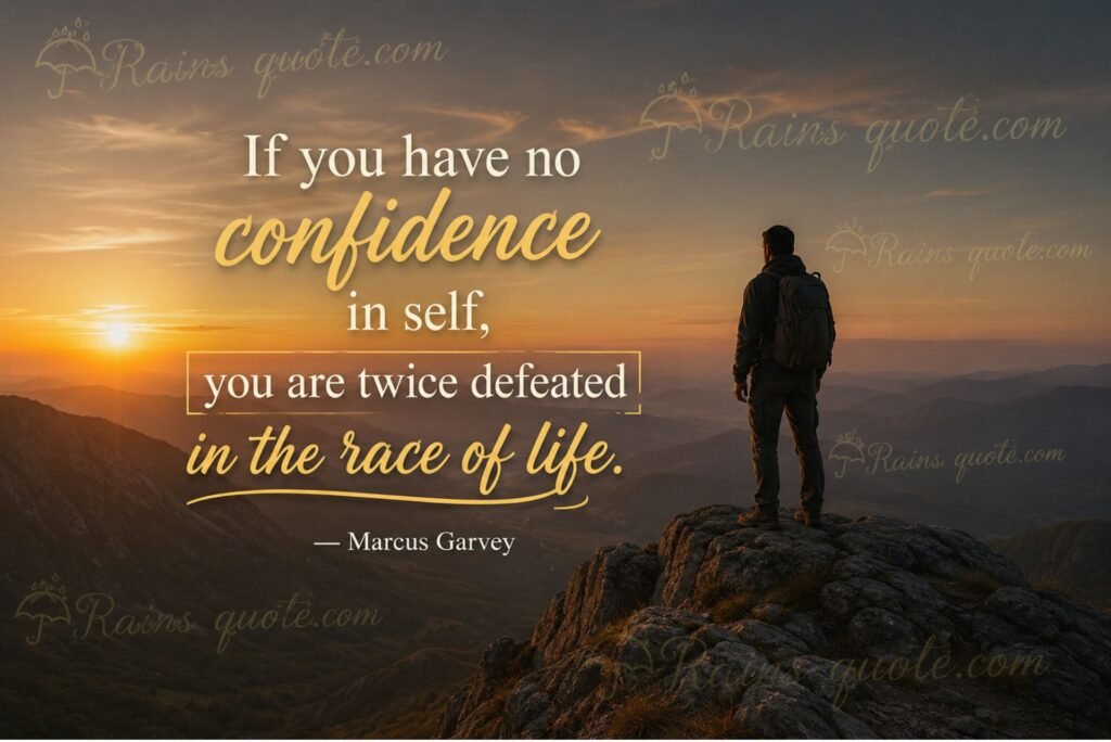“If you have no confidence in self, you are twice defeated in the race of life.”