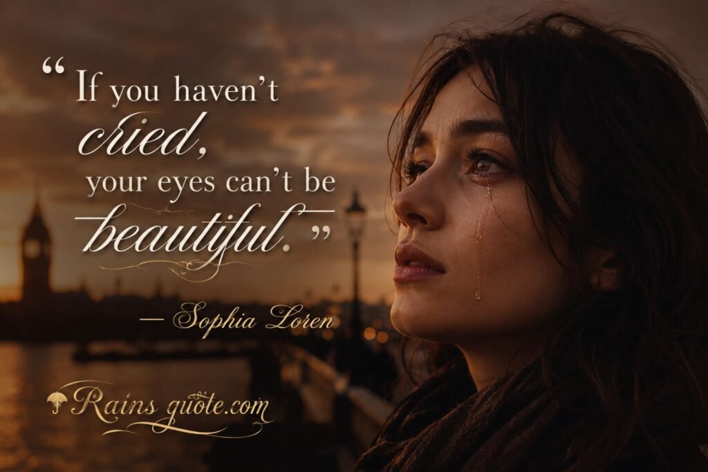 “If you haven't cried, your eyes can't be beautiful.” 