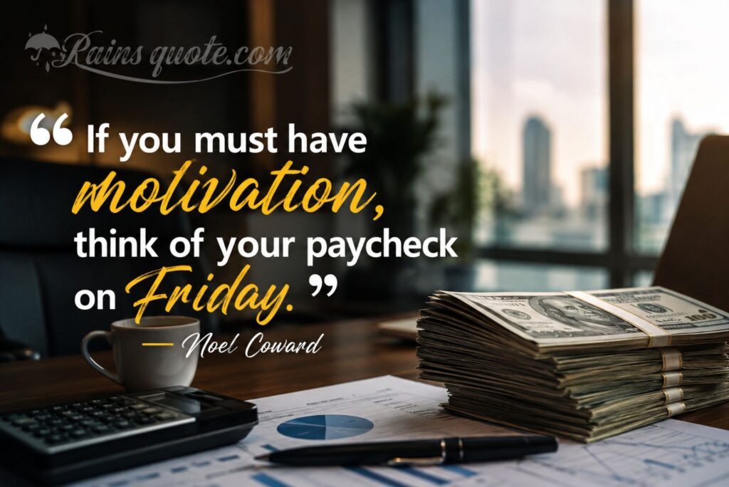 “If you must have motivation, think of your paycheck on Friday.”