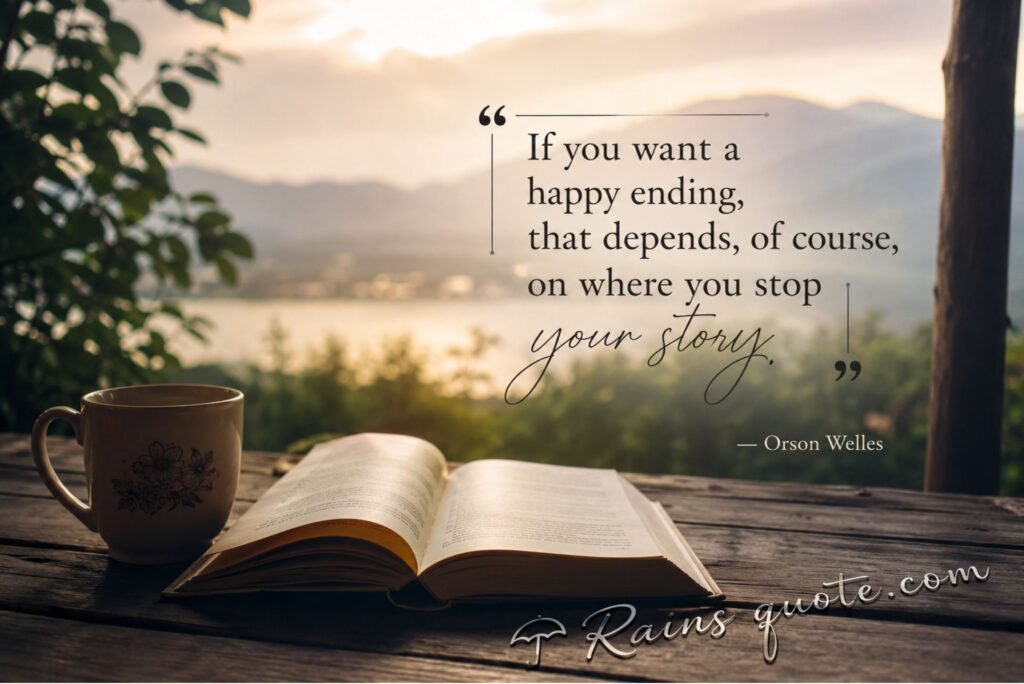  “If you want a happy ending, that depends, of course, on where you stop your story.”
