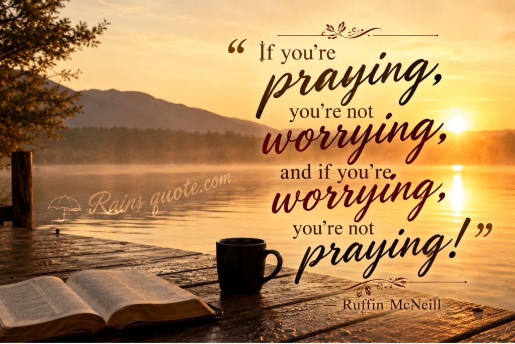 “If you're praying, you're not worrying, and if you're worrying, you're not praying!”