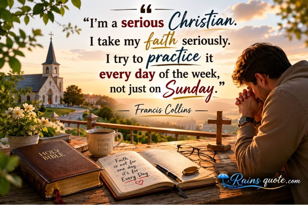 “I'm a serious Christian. I take my faith seriously. I try to practice it every day of the week, not just on Sunday.”