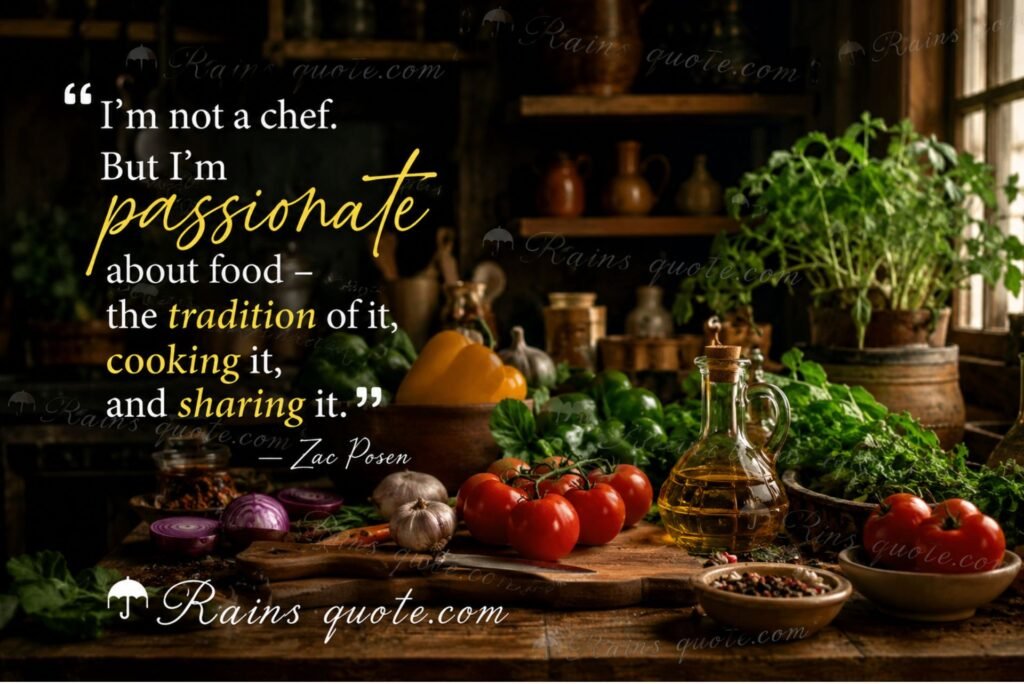 I'm not a chef. But I'm passionate about food - the tradition of it, cooking it, and sharing it.”