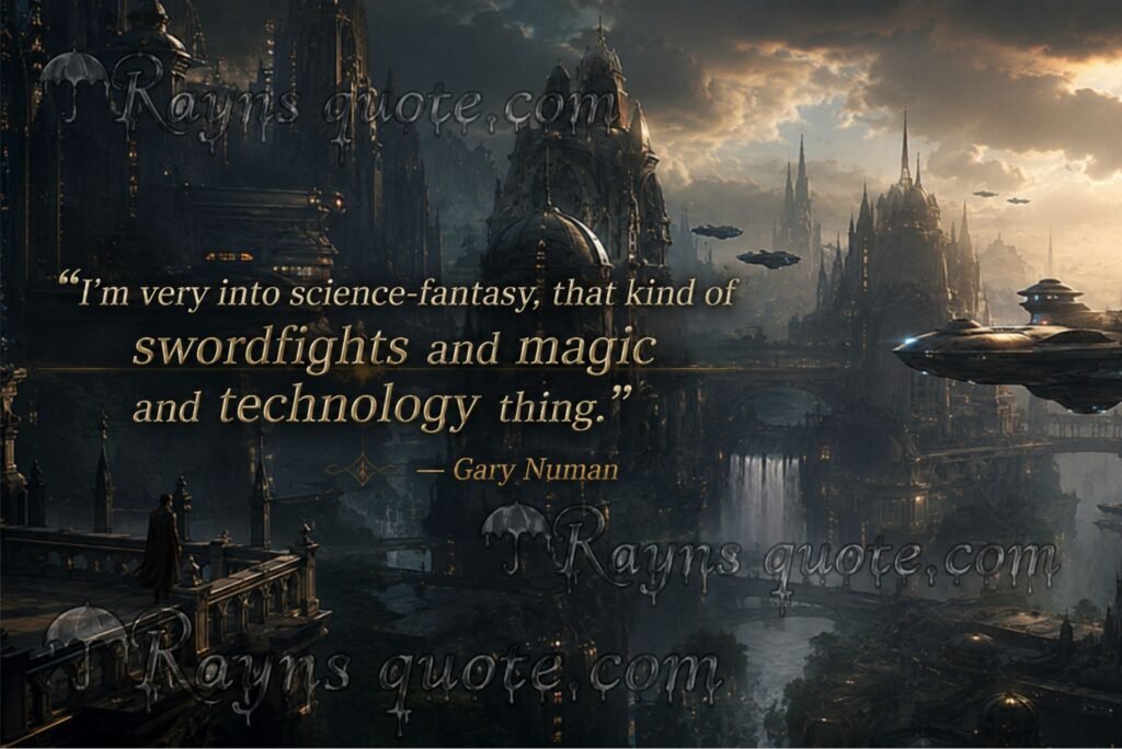 “I'm very into science-fantasy, that kind of swordfights and magic and technology thing.”