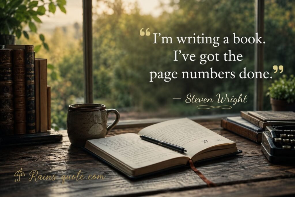 “I'm writing a book. I've got the page numbers done.”