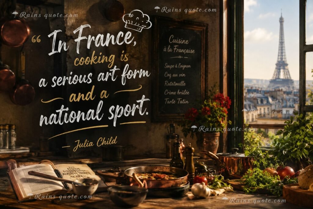 “In France, cooking is a serious art form and a national sport.”