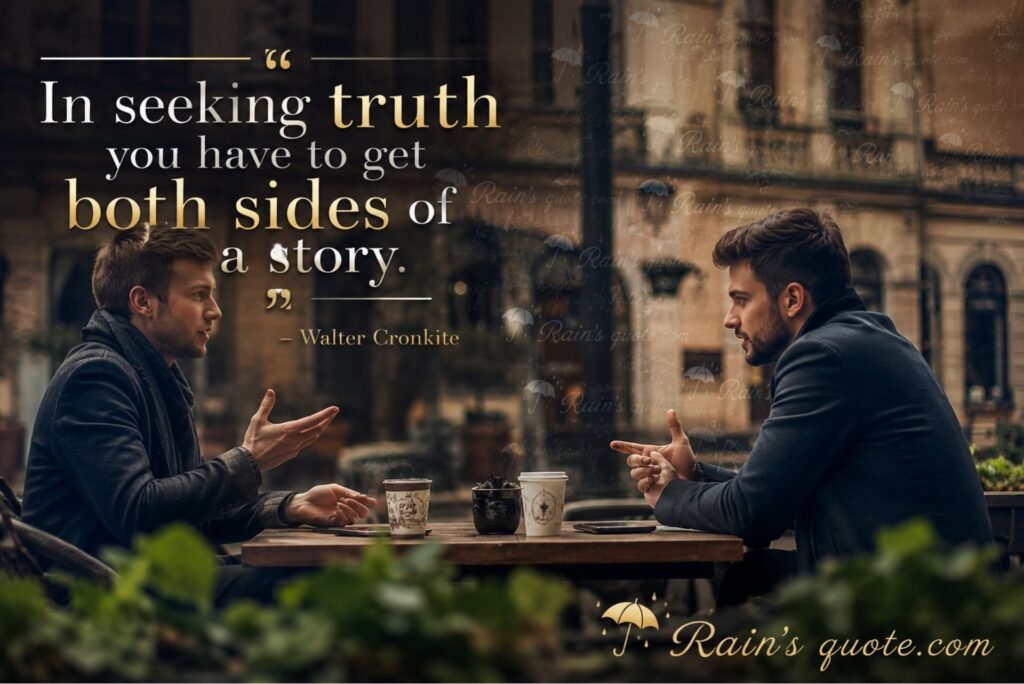 “In seeking truth you have to get both sides of a story.”