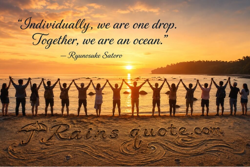 “Individually, we are one drop. Together, we are an ocean.”