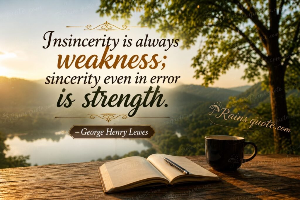 “Insincerity is always weakness; sincerity even in error is strength.”