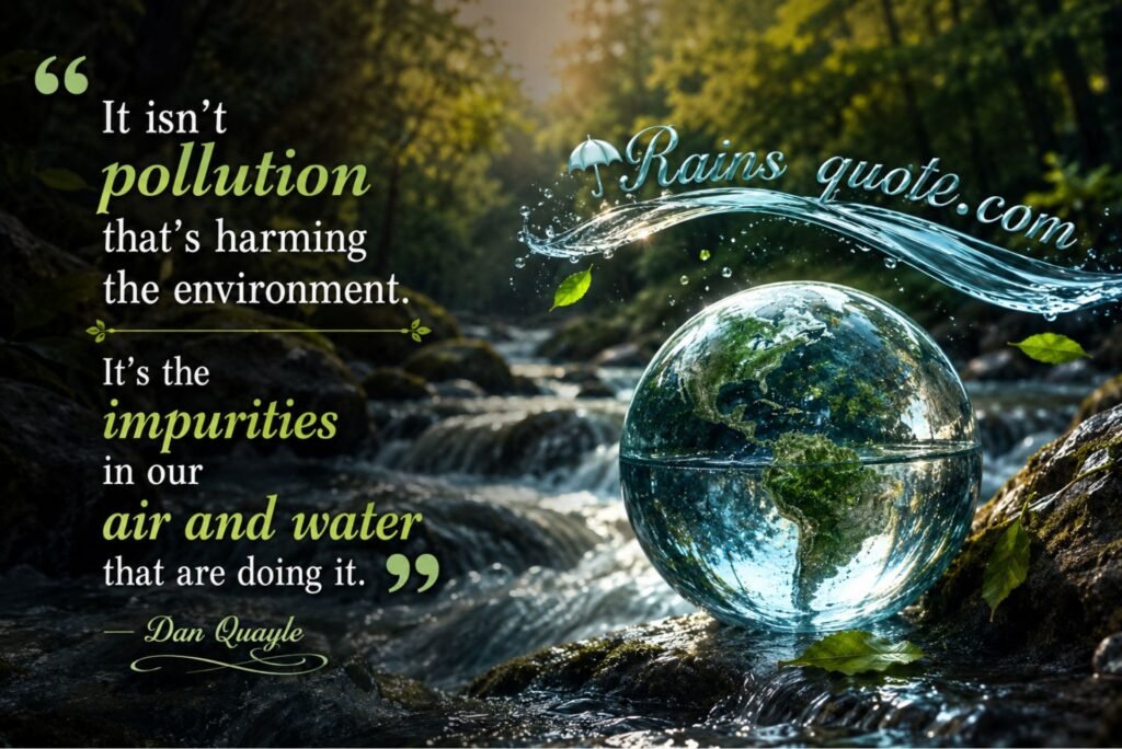  “It isn't pollution that's harming the environment. It's the impurities in our air and water that are doing it.”
