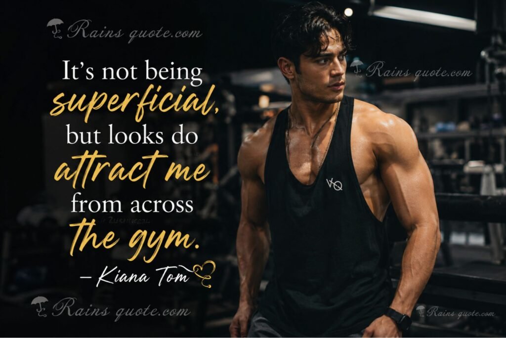“It's not being superficial, but looks do attract me from across the gym.”