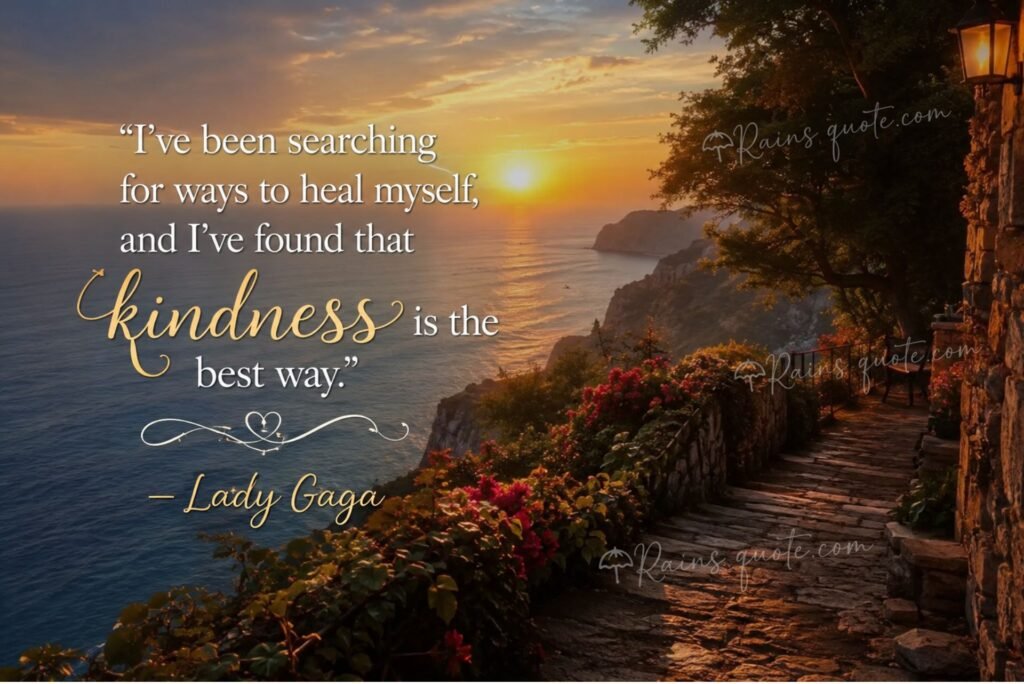 “I've been searching for ways to heal myself, and I've found that kindness is the best way.”