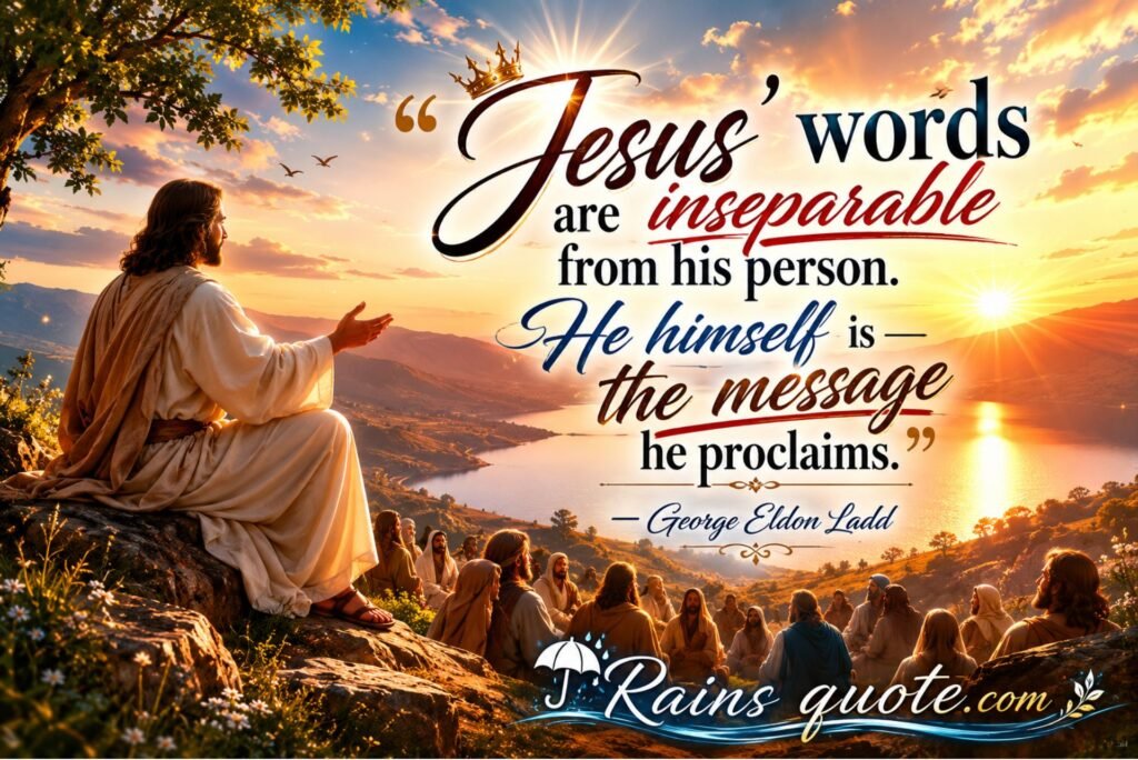 “Jesus’ words are inseparable from his person. He himself is the message he proclaims.”