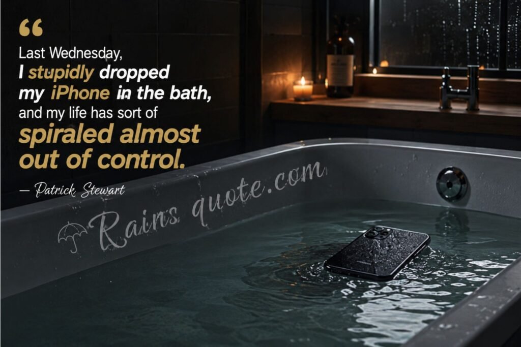 “Last Wednesday, I stupidly dropped my iPhone in the bath, and my life has sort of spiraled almost out of control.”