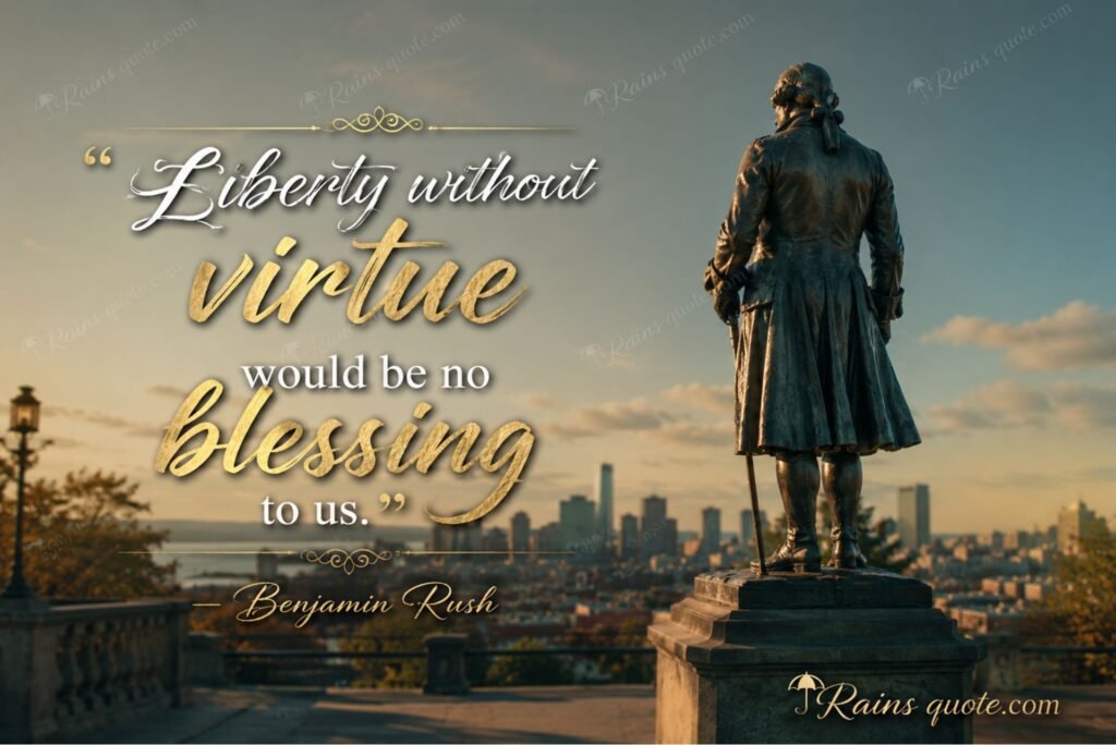 “Liberty without virtue would be no blessing to us.”