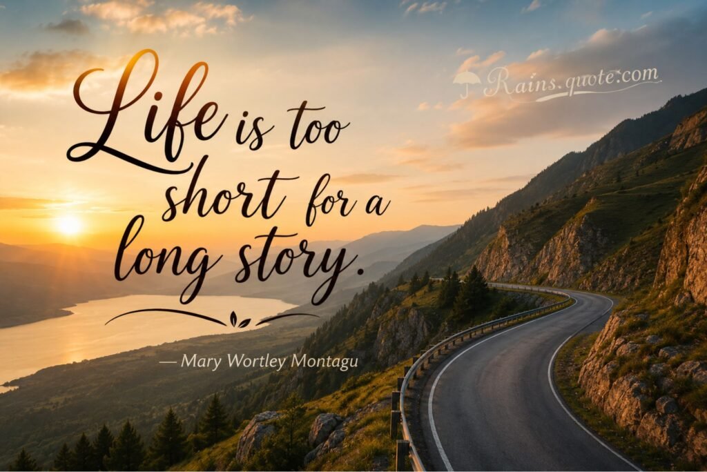 “Life is too short for a long story.”