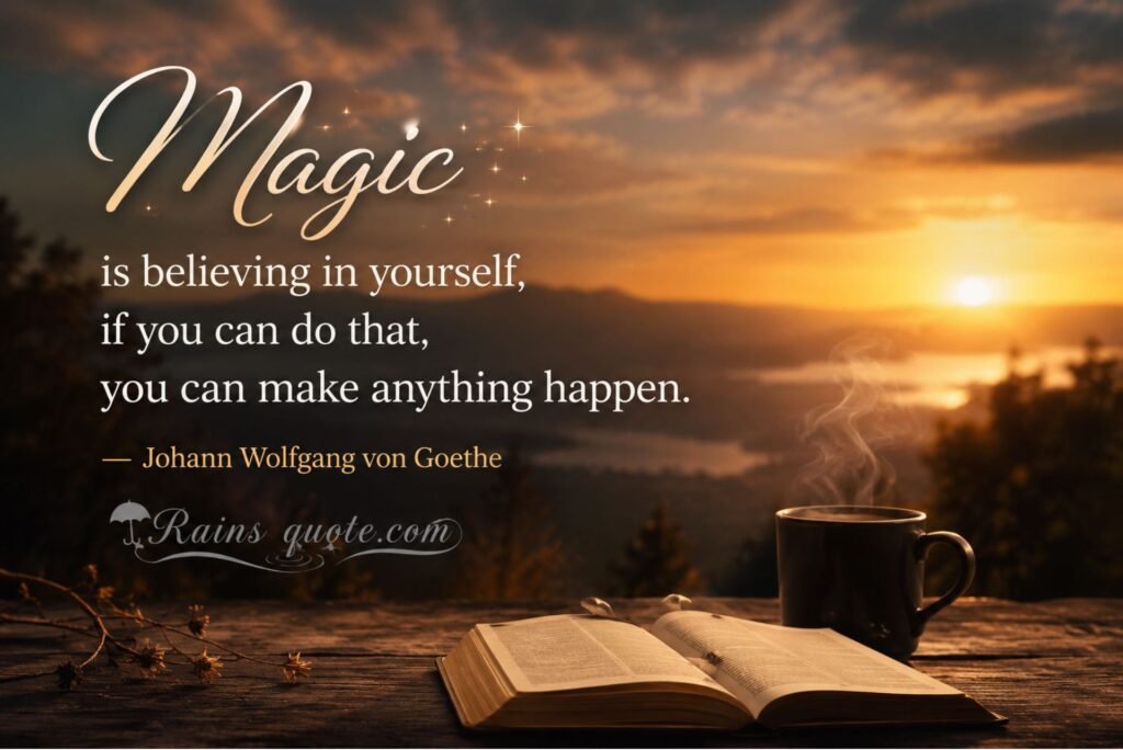 “Magic is believing in yourself, if you can do that, you can make anything happen.”