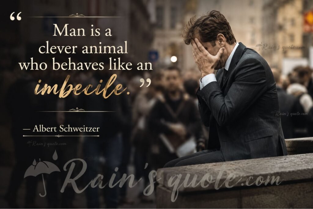 “Man is a clever animal who behaves like an imbecile.”
