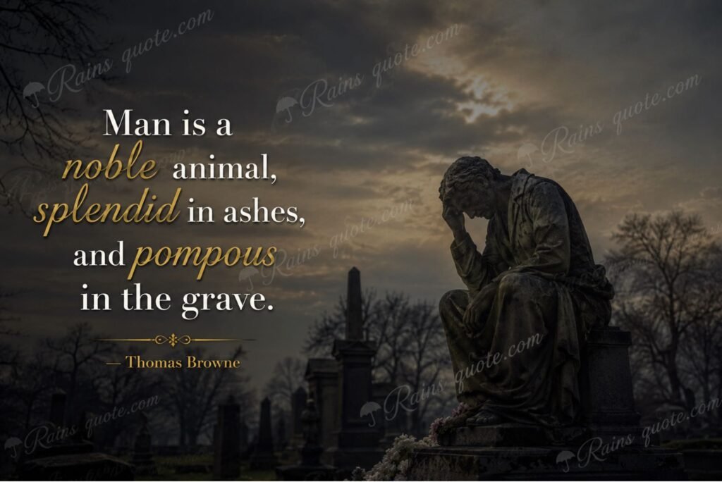 “Man is a noble animal, splendid in ashes, and pompous in the grave.”