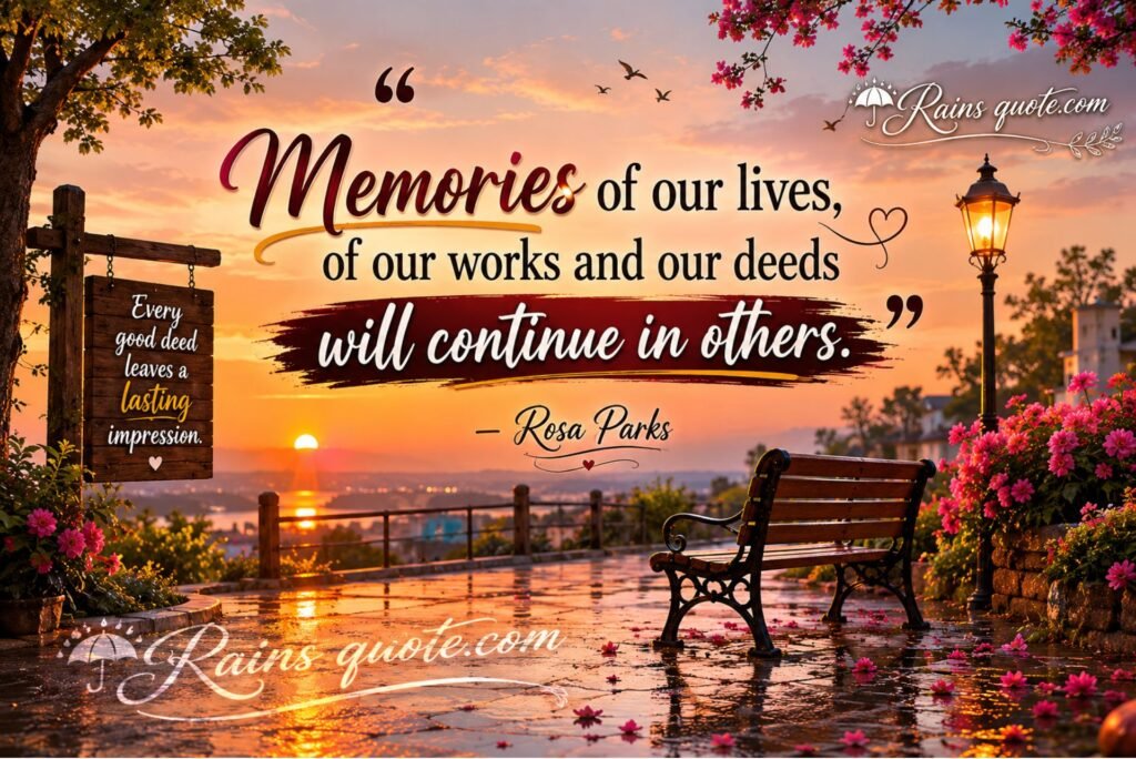 “Memories of our lives, of our works and our deeds will continue in others.”