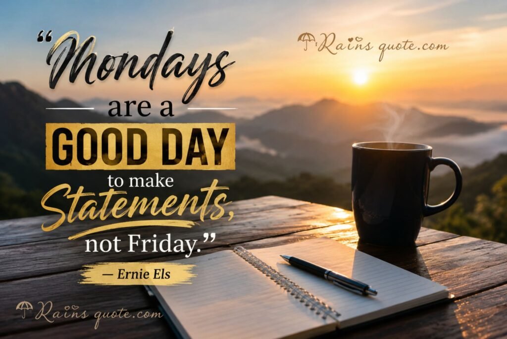 “Mondays are a good day to make statements, not Friday.”