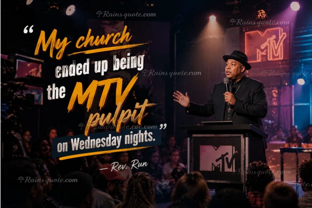 “My church ended up being the MTV pulpit on Wednesday nights.”