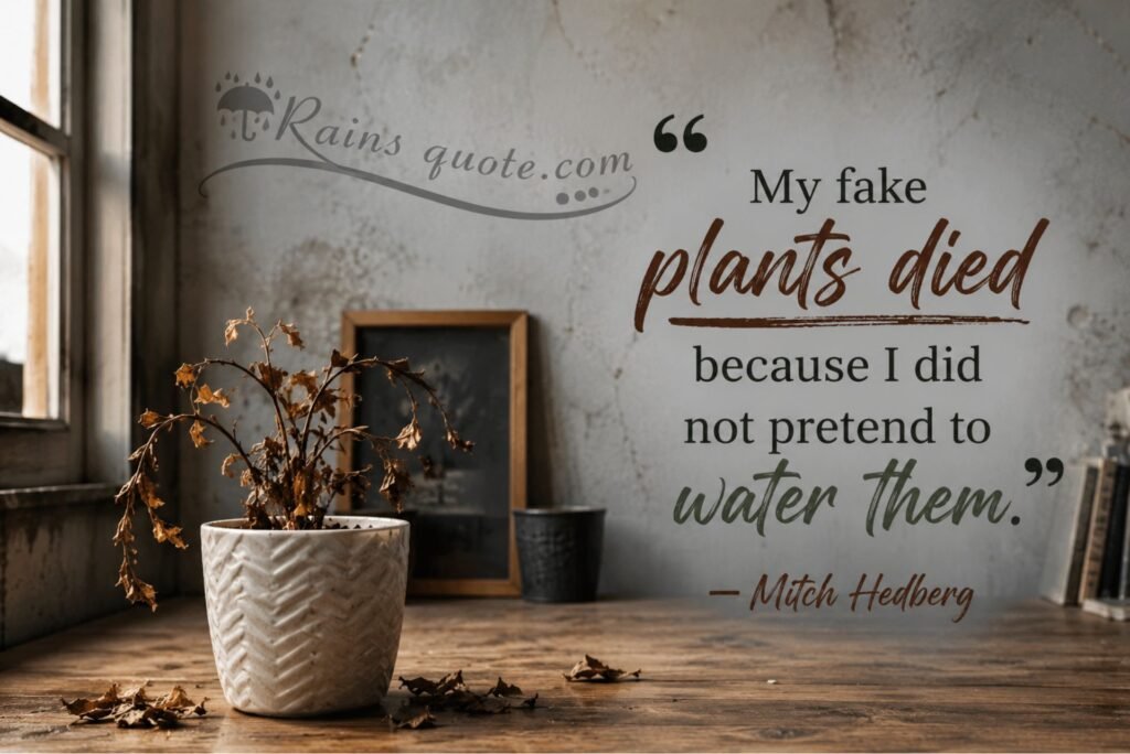 “My fake plants died because I did not pretend to water them.”