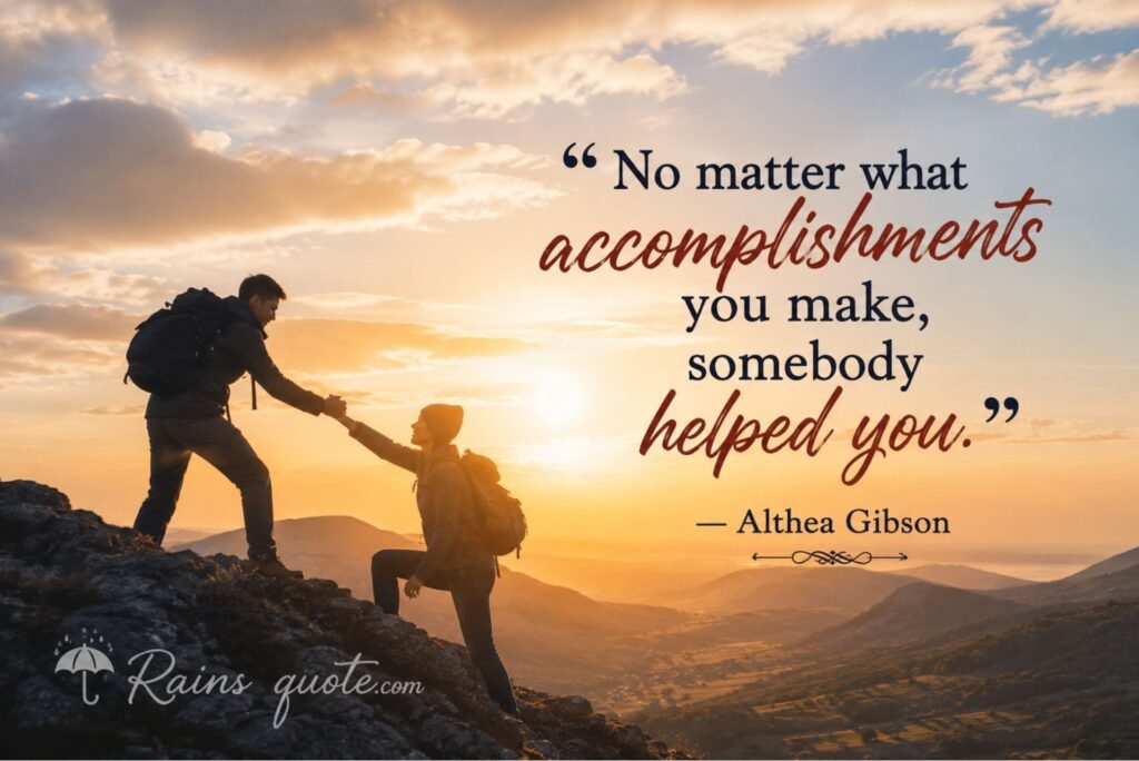 “No matter what accomplishments you make, somebody helped you.”