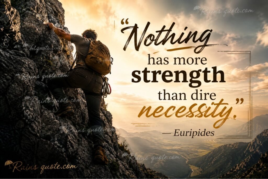 “Nothing has more strength than dire necessity.”