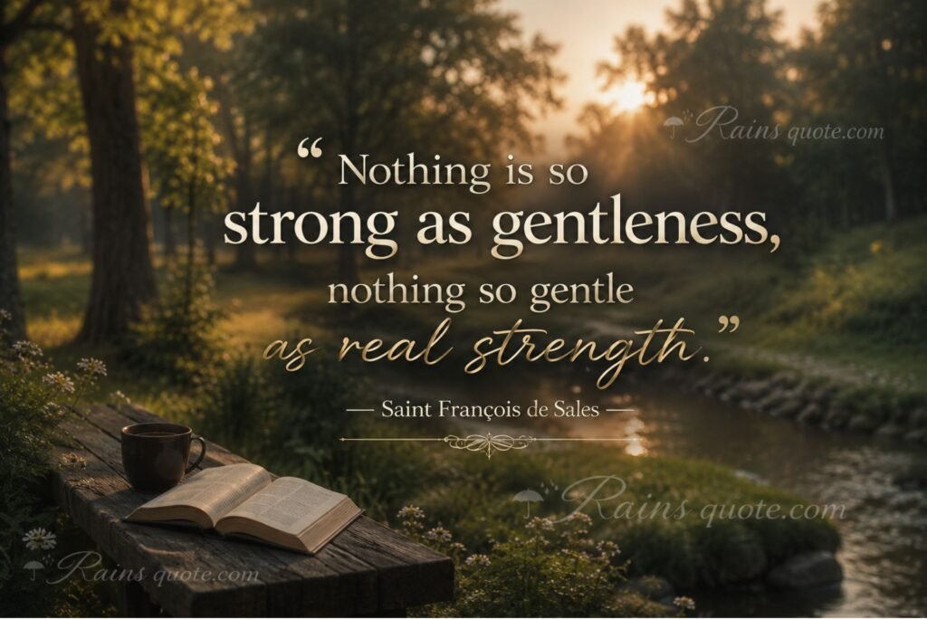 “Nothing is so strong as gentleness, nothing so gentle as real strength.”