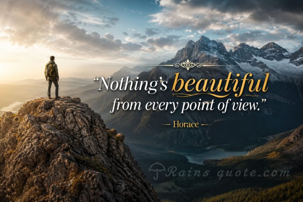 “Nothing's beautiful from every point of view.” 