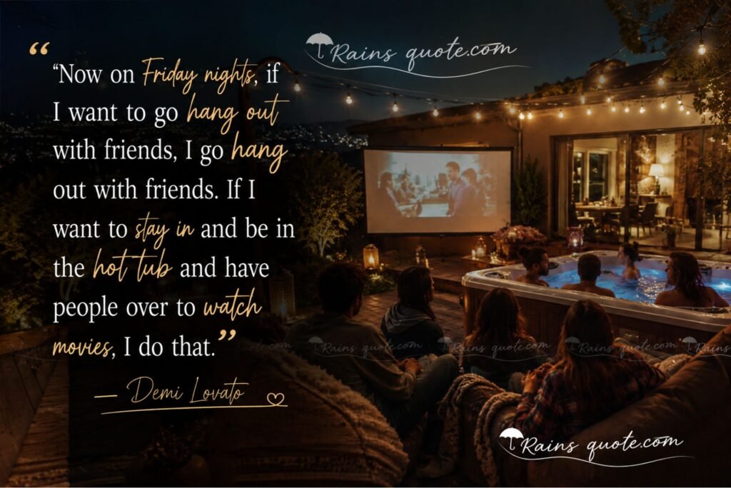 “Now on Friday nights, if I want to go hang out with friends, I go hang out with friends. If I want to stay in and be in the hot tub and have people over to watch movies, I do that.”