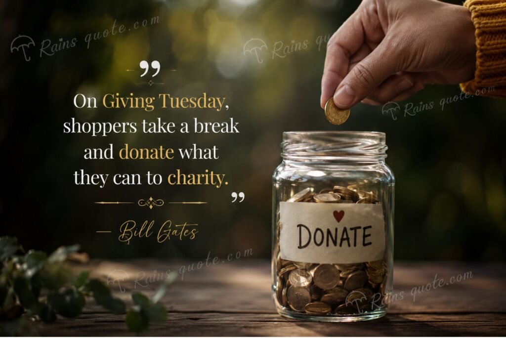 “On Giving Tuesday, shoppers take a break and donate what they can to charity.”