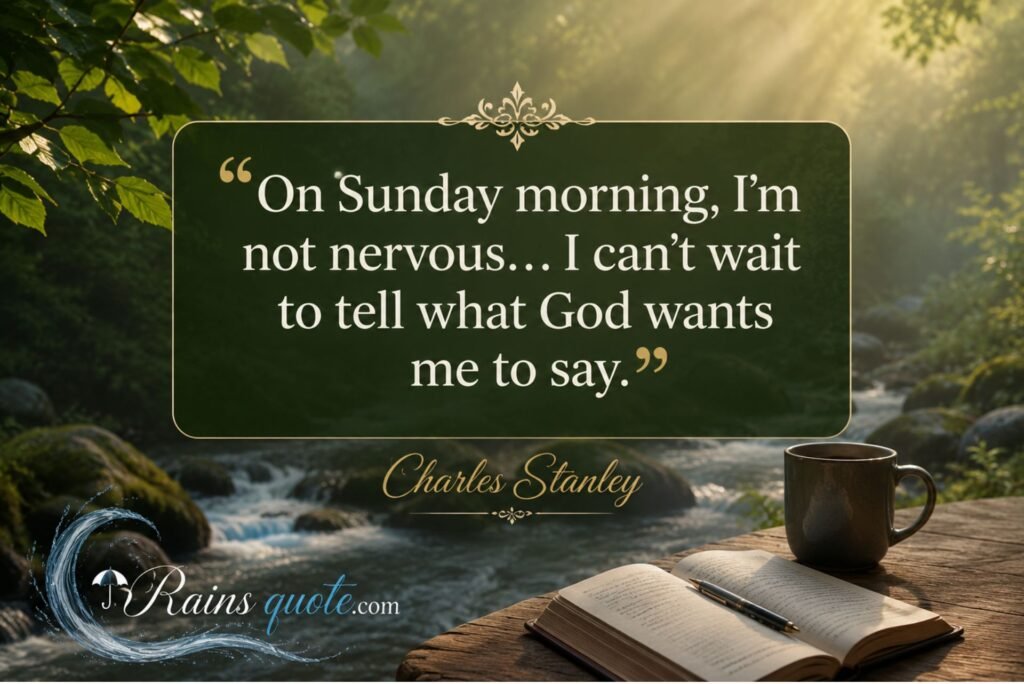“On Sunday morning, I'm not nervous... I can't wait to tell what God wants me to say.”