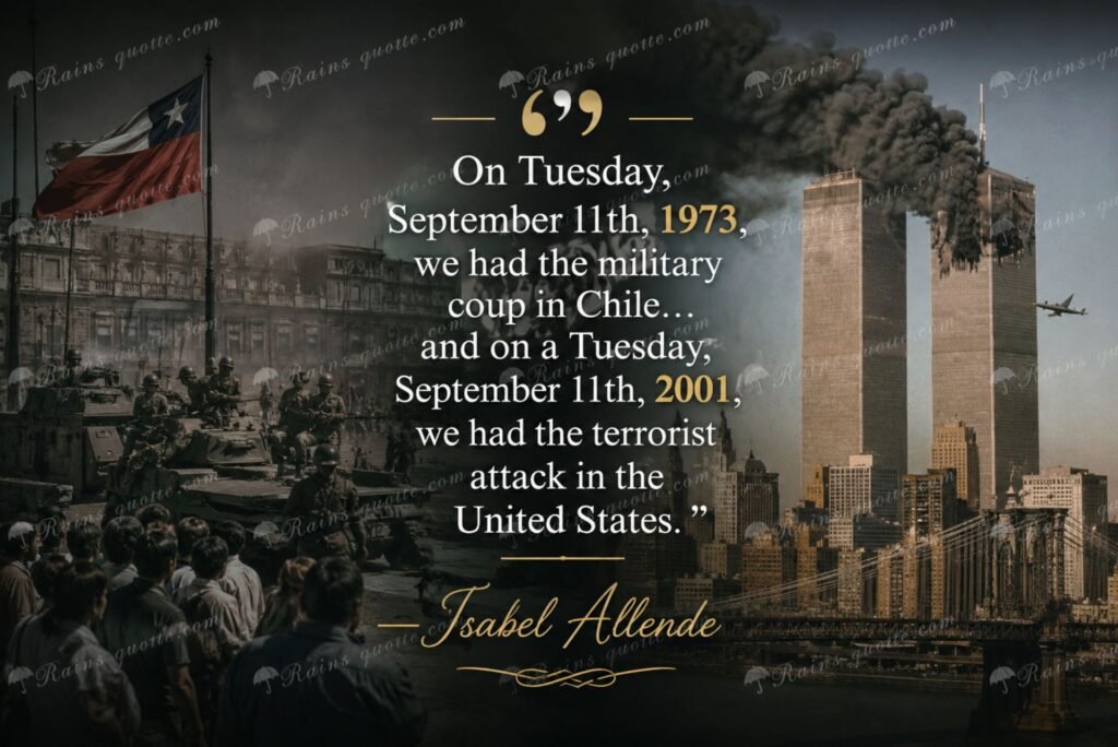 “On Tuesday, September 11th, 1973, we had the military coup in Chile… and on a Tuesday, September 11th, 2001, we had the terrorist attack in the United States.”