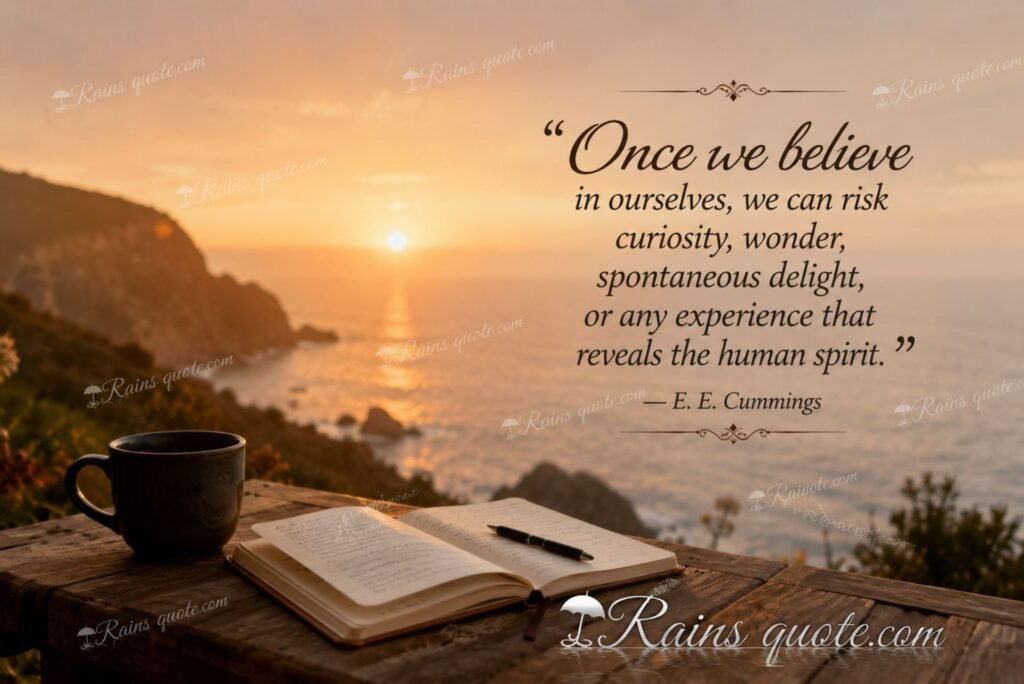 “Once we believe in ourselves, we can risk curiosity, wonder, spontaneous delight, or any experience that reveals the human spirit.”