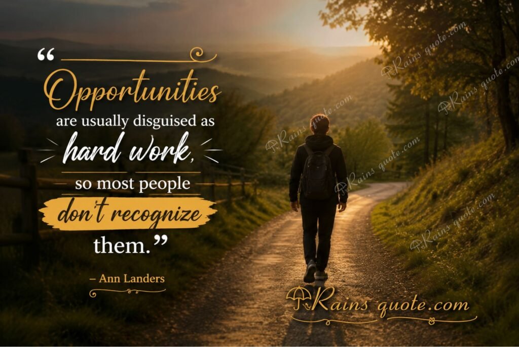 “Opportunities are usually disguised as hard work, so most people don't recognize them.”