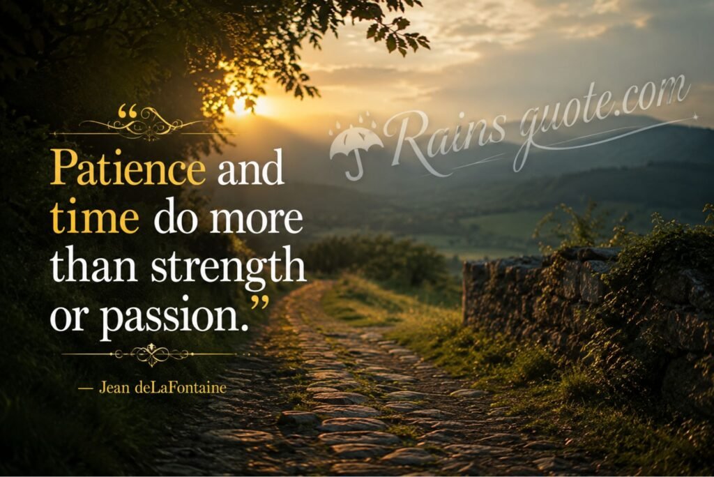“Patience and time do more than strength or passion.”