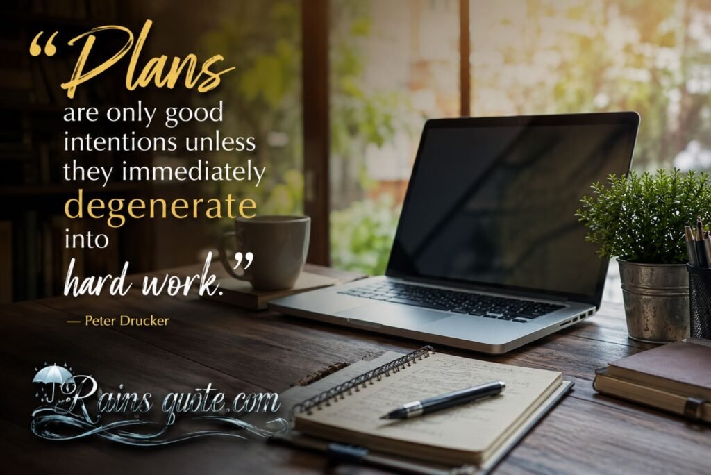 “Plans are only good intentions unless they immediately degenerate into hard work.”