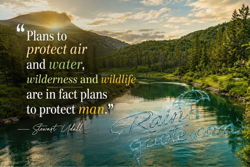 “Plans to protect air and water, wilderness and wildlife are in fact plans to protect man.”