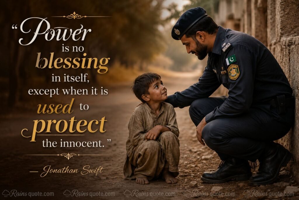 “Power is no blessing in itself, except when it is used to protect the innocent.”