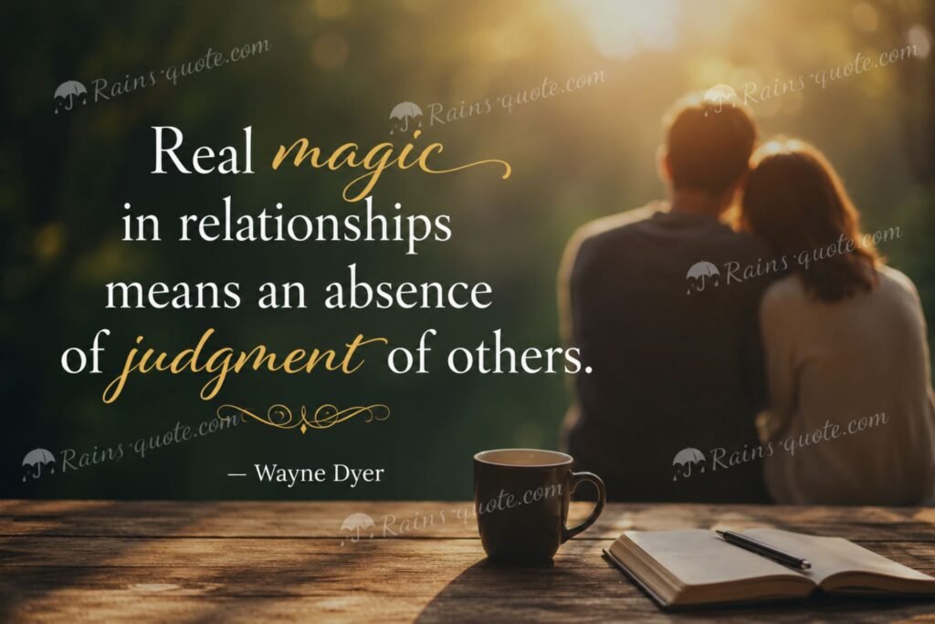 “Real magic in relationships means an absence of judgment of others.”