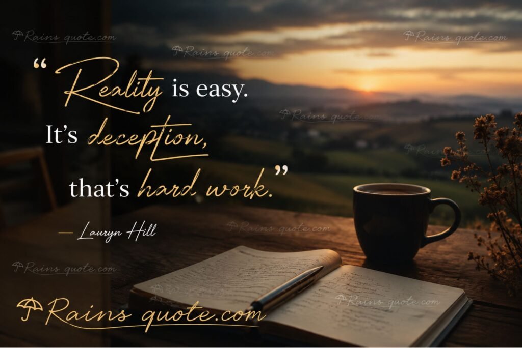  “Reality is easy. It's deception, that's hard work.”